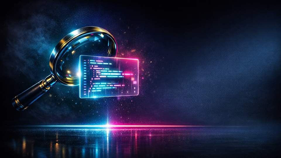 Luup, helendav koodikaart ja kontrolljoon tõmbavad fookuse aktiivse pakkumise tuvastamisele.