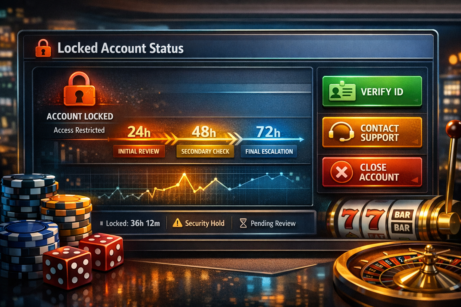 Konto lukus pärast võitu: mida teha 24h, 48h, 72h jooksul