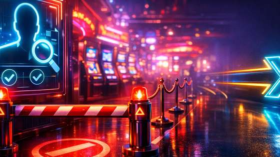 Peatatud ligipääsutee, ajutine tõke ja profiili läbivaatuse paneel konto piirangu sümbolina.