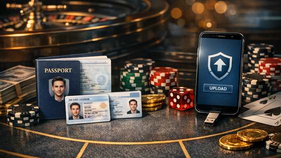 Isikutuvastuse dokumendid, telefoniga skannimine ja turvalise üleslaadimise ikoonid.