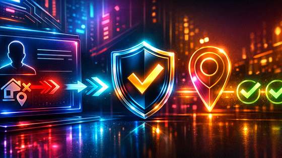 Profiilikaart, aadressimärgis, paranduse nooled ja kinnituskilp nime- ning aadressivea paranduse sümbolina.