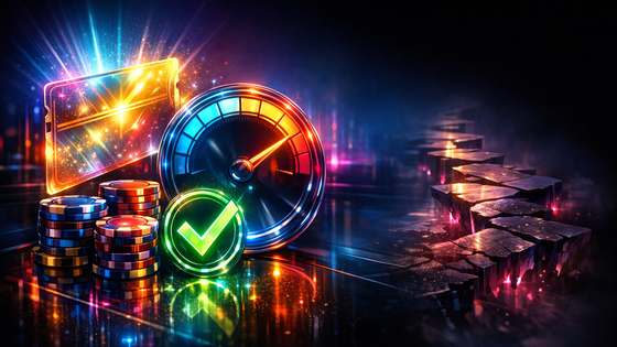 Helendav boonusekaart, wager-ketas ja žetoonid seisavad rohelise kinnituse kõrval, samal ajal kui riskitee murdub eemale.